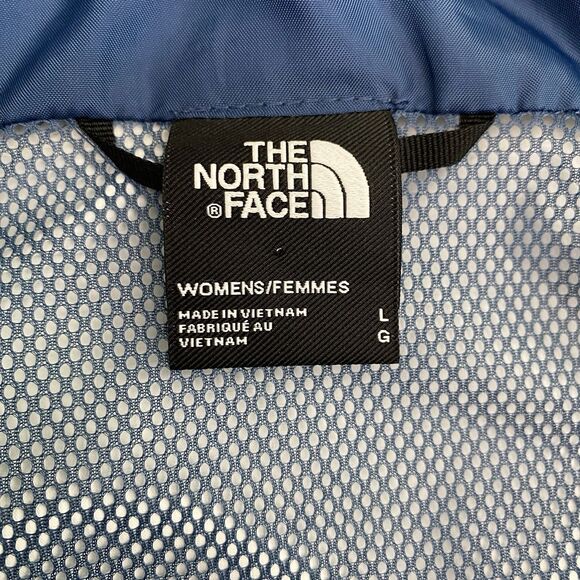 The North Face Windbreaker Rain Jacket Hooded Floral Lightweight Blue Large - Picture 7 of 9